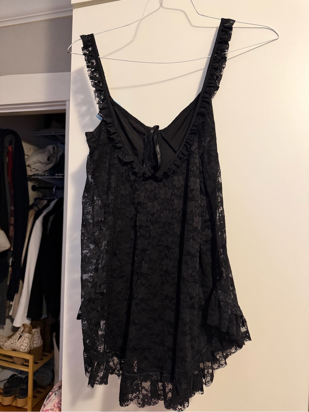 Urban Outfitters Black Lace Sleep Chemise